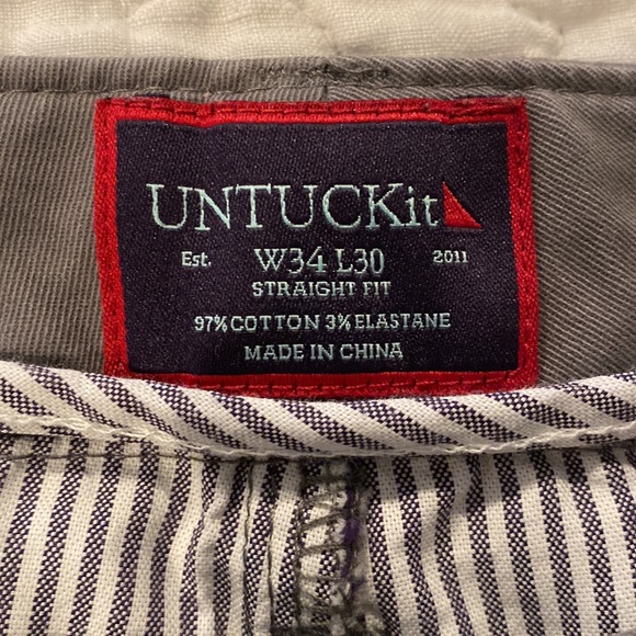 UNTUCKIT Mens Chinos Casual Pants 34/30 Grey - Picture 3 of 6